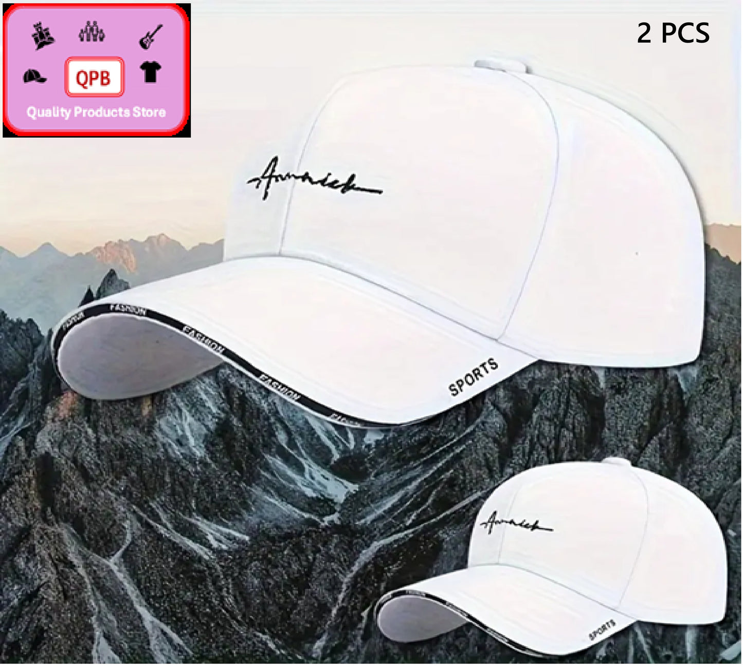 2 Pcs set of customized SPORTS cap