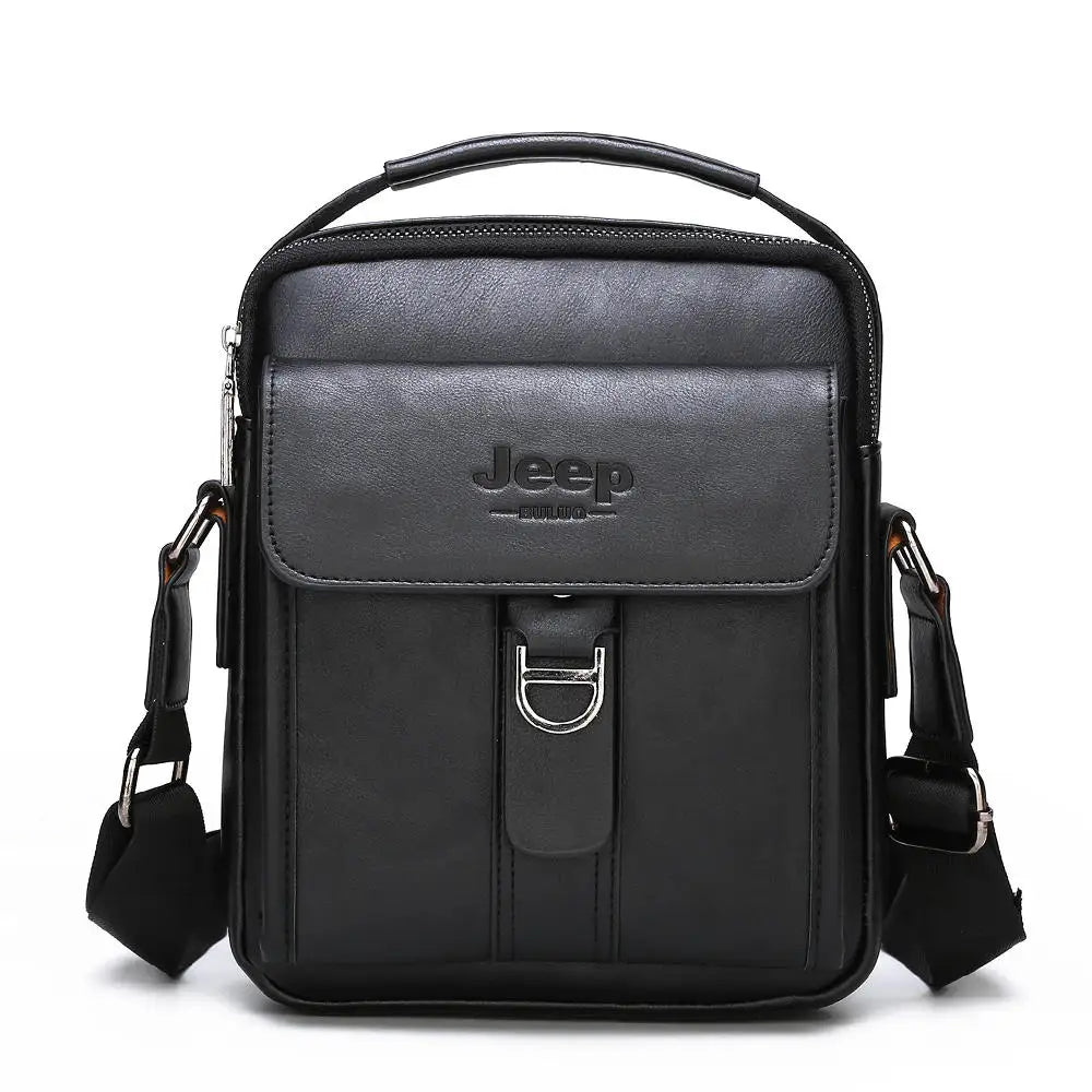 JEEP BULUO Brand Man's Shoulder Messenger Bag New High Quality Leather Crossbody Bags For Men Business Casual Fashion Tote Brown