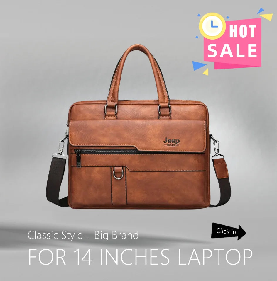 JEEP BULUO Business Travel Handbag office Business Male Bag For A4 Files Man Briefcase Big Size 15 inches Laptop Bags Tote bag