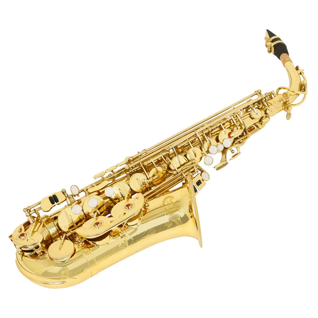 MBAT Alto Gold Saxophone Eb Brass Tube Saxophone with Gloves&Wiping Cloth Woodwind Instrument Saxophone Suitable for Playing