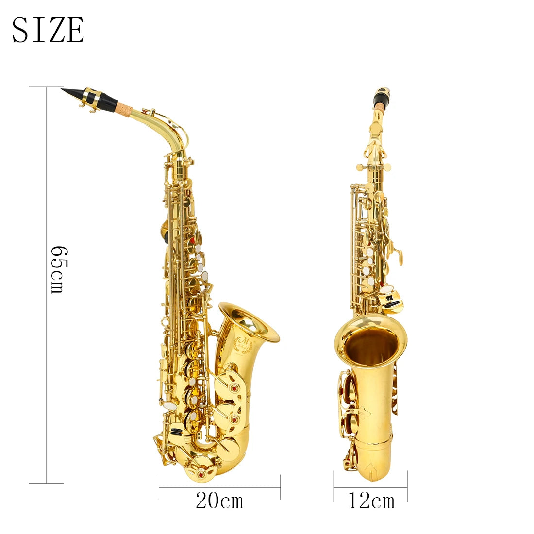 MBAT Alto Gold Saxophone Eb Brass Tube Saxophone with Gloves&Wiping Cloth Woodwind Instrument Saxophone Suitable for Playing